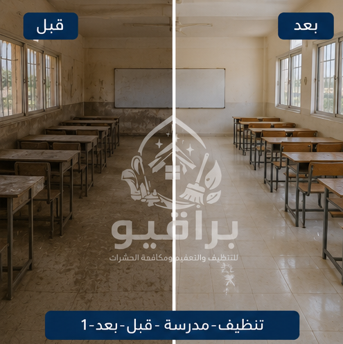 تنظيف مدرسة قبل وبعد في الرياض
